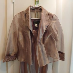 Sequin Lace & Satin Gown with Jacket